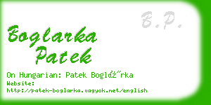 boglarka patek business card